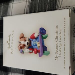 Vintage Hallmark 2nd Christmas Puppy Dog Playing W/ Tool Kit Like New Ornament